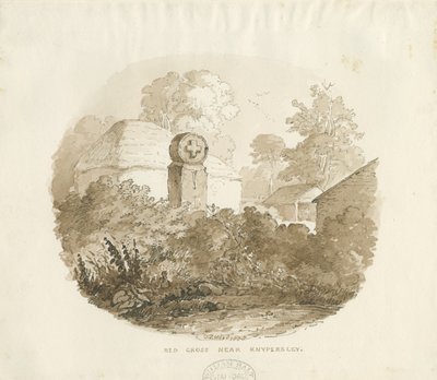 Biddulph - "Røde Kors": sepia tegning af Thomas Peploe Wood