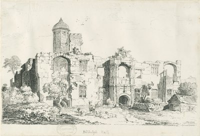 Biddulph Hall (gammel): pen- og blæktegning af Thomas Peploe Wood