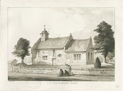Blurton Church: sepia tegning af Thomas Peploe Wood