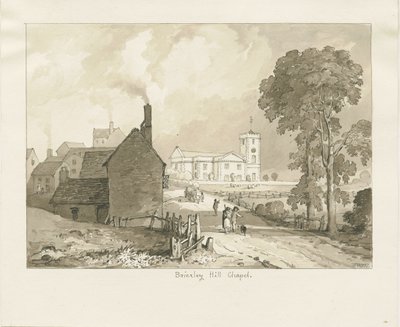 Brierley Hill Chapel: sepia drawing, 1837dani af Thomas Peploe Wood
