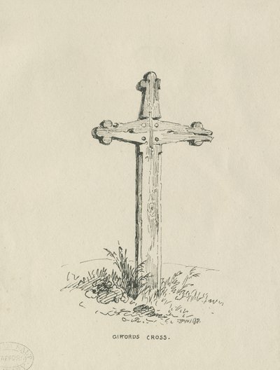 Chillington Hall- "Giffard" s Cross ": pen and ink drawing, 1838dani af Thomas Peploe Wood