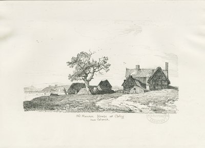 Colwich - Old Manor House at Coley: pen- og blæktegning, 1836 af Thomas Peploe Wood