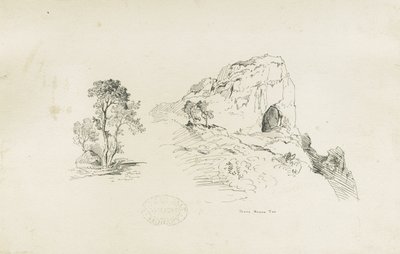 Dovedale - landskab: pen- og blæktegning, nd [1817-1845] (tegning) af Thomas Peploe Wood