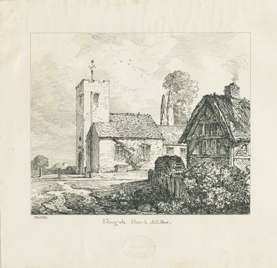 Edingale Kirke: pen- og blæktegning af Thomas Peploe Wood