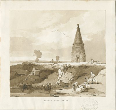 Forton - Obelisk: vasketegning af Thomas Peploe Wood