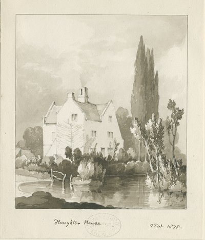 Haughton - House: sepia vask tegning af Thomas Peploe Wood