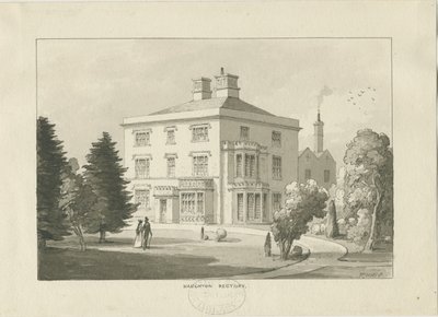 Haughton Rectory: vasketegning af Thomas Peploe Wood