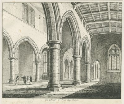 Interiør af Penkridge Church: pen- og blæktegning, nd [?1837] (tegning) af Thomas Peploe Wood
