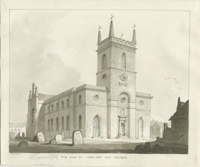 Lane End Church (Longton): sepia tegning af Thomas Peploe Wood