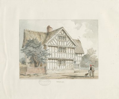 Madeley - Old House: akvarelmaling af Thomas Peploe Wood