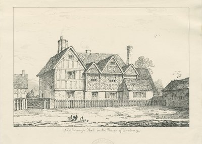 Newborough Hall: pen drawing, 1836dani af Thomas Peploe Wood