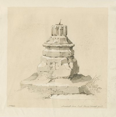 Penn Church-yard - Solur: sepia tegning af Thomas Peploe Wood