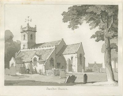 Standon Hall: pen- og blæktegning og [midten af det 19. århundrede] (tegning) af Thomas Peploe Wood