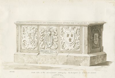 Grav i Biddulph Church - William Bowyer: sepia tegning af Thomas Peploe Wood