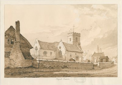 Trysull Kirke: pen og sepia tegning af Thomas Peploe Wood