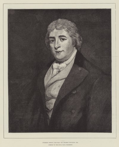 Charles Dibdin (1745-1814), Portræt i Royal Naval Exhibition af Thomas Phillips