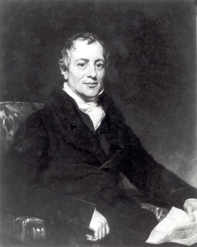 Portræt af David Ricardo (1772-1823) graveret af Thomas Hodgetts af Thomas Phillips