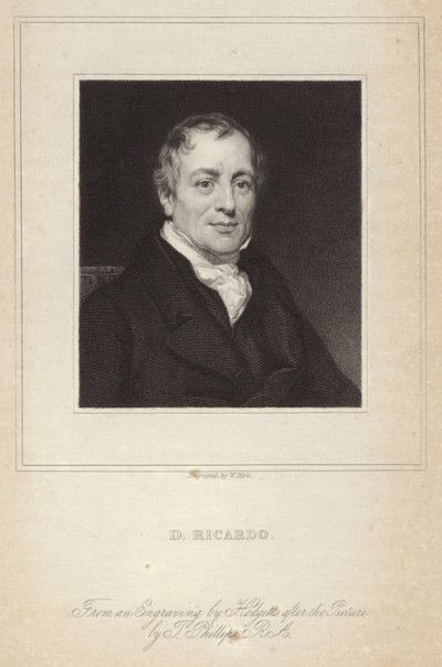 Portræt af David Ricardo af Thomas Phillips