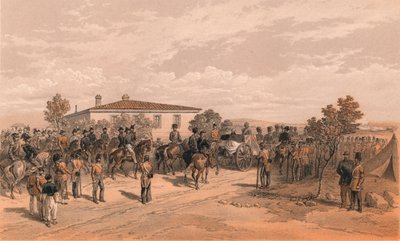 The Funeral Cortege of Lord Raglan Leaving Headquarters, 1856 af Thomas Picken