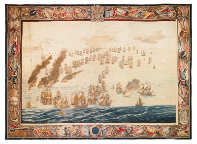 Historical tapestry of the Battle at Solebay, Mortlake, designs attributed to William van de Velde, c.1688dani af Thomas Poyntz