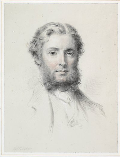 Portræt af John Scott, 3. jarl af Eldon (kridt & w/c på papir) (par til 445141) af Thomas Price Downes