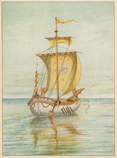 Perseus og Andromeda flyder (farve litho) af Thomas Ralph Spence