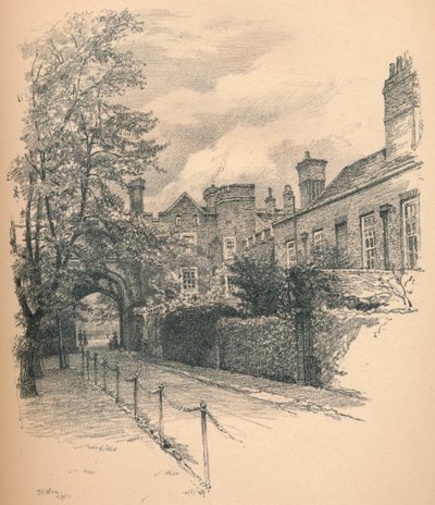 The Courtyard and Gateway of Richmond Palace, 1902 af Thomas Robert Way