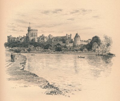 Windsor Castle fra floden, 1902 af Thomas Robert Way