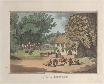 A View in Devonshire, fra Sketches from Nature, 1822., 1822. Skabere: Thomas Rowlandson, Joseph Constantine Stadler. af ThomasThomas Rowlandson, Joseph Constantine Stadler Thomas Rowlandson, Joseph Constantine Stadler