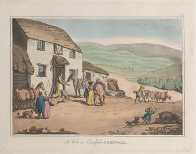 A View of Camelford, Cornwall, fra Sketches from Nature, 1822., 1822. Skabere: Thomas Rowlandson, Joseph Constantine Stadler. af ThomasThomas Rowlandson, Joseph Constantine Stadler Thomas Rowlandson, Joseph Constantine Stadler