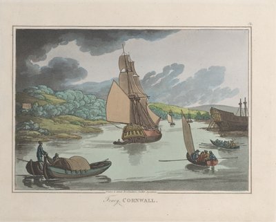 Fowey, Cornwall, fra Sketches from Nature, 1822., 1822. Skabere: Thomas Rowlandson, Joseph Constantine Stadler. af ThomasThomas Rowlandson, Joseph Constantine Stadler Thomas Rowlandson, Joseph Constantine Stadler