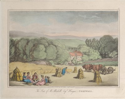 Sædet for M. Mitchell Esq. Hengar, Cornwall, fra Sketches from Nature, 1822., 1822. Skabere: Thomas Rowlandson, Joseph Constantine Stadler. af ThomasThomas Rowlandson, Joseph Constantine Stadler Thomas Rowlandson, Joseph Constantine Stadler
