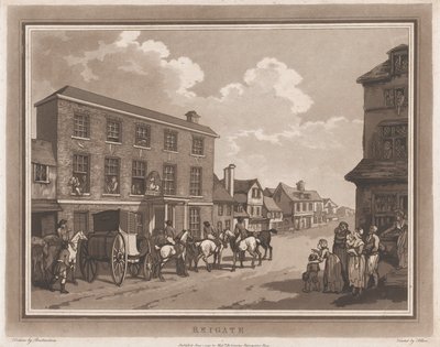 Reigate An Excursion to Brighthelmstone, 1. juni 1790., 1. juni 1790. Skabere: Thomas Rowlandson, Samuel Alken. af Thomas Rowlandson, Samuel Alken