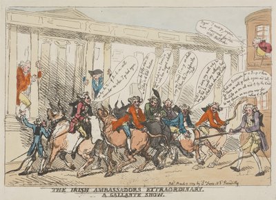 (Den) irske ambassadørs ekstraordinære og galante show af Thomas Rowlandson