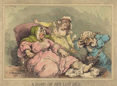 A Bawd on Her Last Legs, 1792 (håndfarvet radering og akvatint) af Thomas Rowlandson