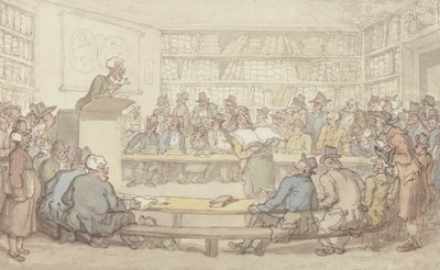 En bogauktion af Thomas Rowlandson