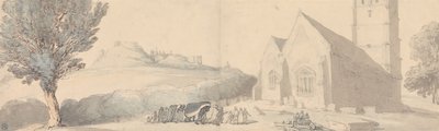 En begravelse i Carisbrooke på Isle of Wight af Thomas Rowlandson