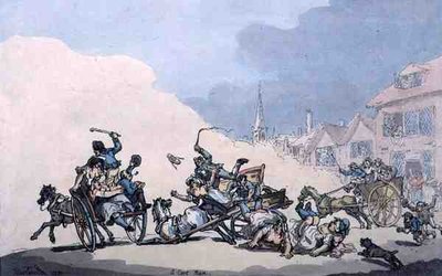 A Cart Race, pub. af William Holland af Thomas Rowlandson