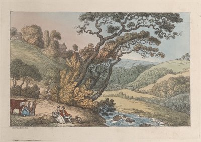 En Cornish View, fra Views in Cornwall, 1810., 1810. af Thomas Rowlandson