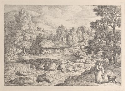 Et vandfald i Cornwall, fra »Views in Cornwall« af Thomas Rowlandson