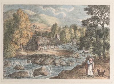 Et kornisk vandfald, fra udsigter i Cornwall, 1812., 1812. af Thomas Rowlandson