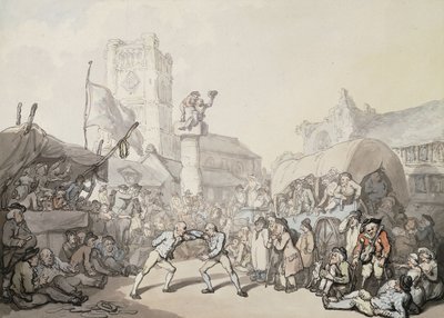 En kornisk brydekamp, af Thomas Rowlandson