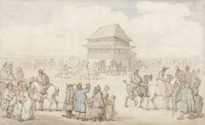 A Crowded Race Meeting, ca. 1805-10 (pen og blæk og w/c på papir) af Thomas Rowlandson
