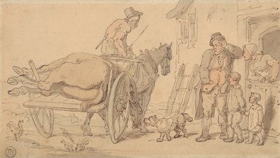 En død Hest på en Knackervogn af Thomas Rowlandson