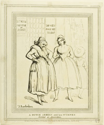 En hollandsk abbedisse og hendes nymfer skitseret i Amsterdam af Thomas Rowlandson