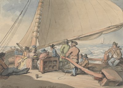 En hollandsk pakke i en tiltagende brise af Thomas Rowlandson