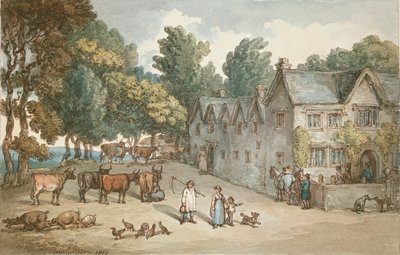 Et bondehus i Hengar, Cornwall, 1803 af Thomas Rowlandson