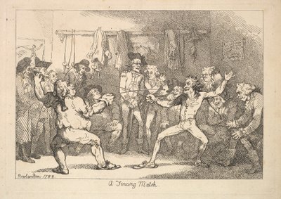 En fægtekamp, 1788. af Thomas Rowlandson