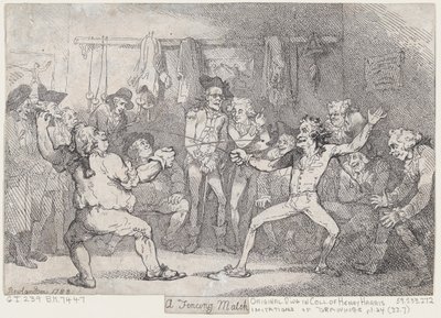 En fægtekamp, 29. december 1788., 29. december 1788. af Thomas Rowlandson