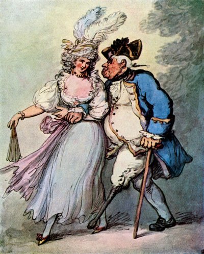En fransk fregat slæber en engelsk krigsmand ind i havn, slutningen af det 18.-begyndelsen af det 19. århundrede, 1929. af Thomas Rowlandson